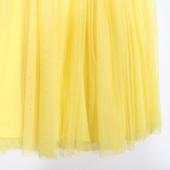 ASOS Yellow Tulle Knee Length Skirt Size 2 - Picture 2 of 10